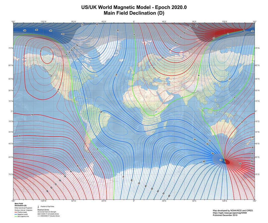0052-Miller Projection Main Field- Annual Change Declination (D)