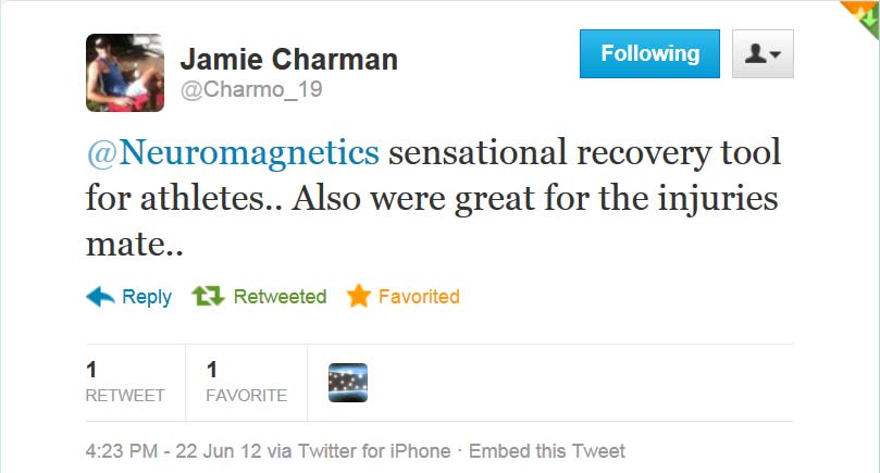 Tweet from former Brisbane Lions ruck Jamie Charman about Q Magnets