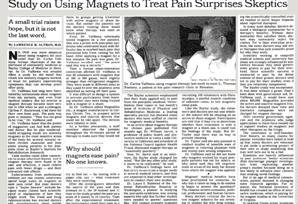 new york times magnetic therapy
