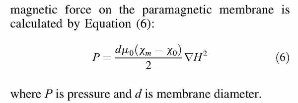 Formula proposed for calculating the magnetic force on a nerve membrane