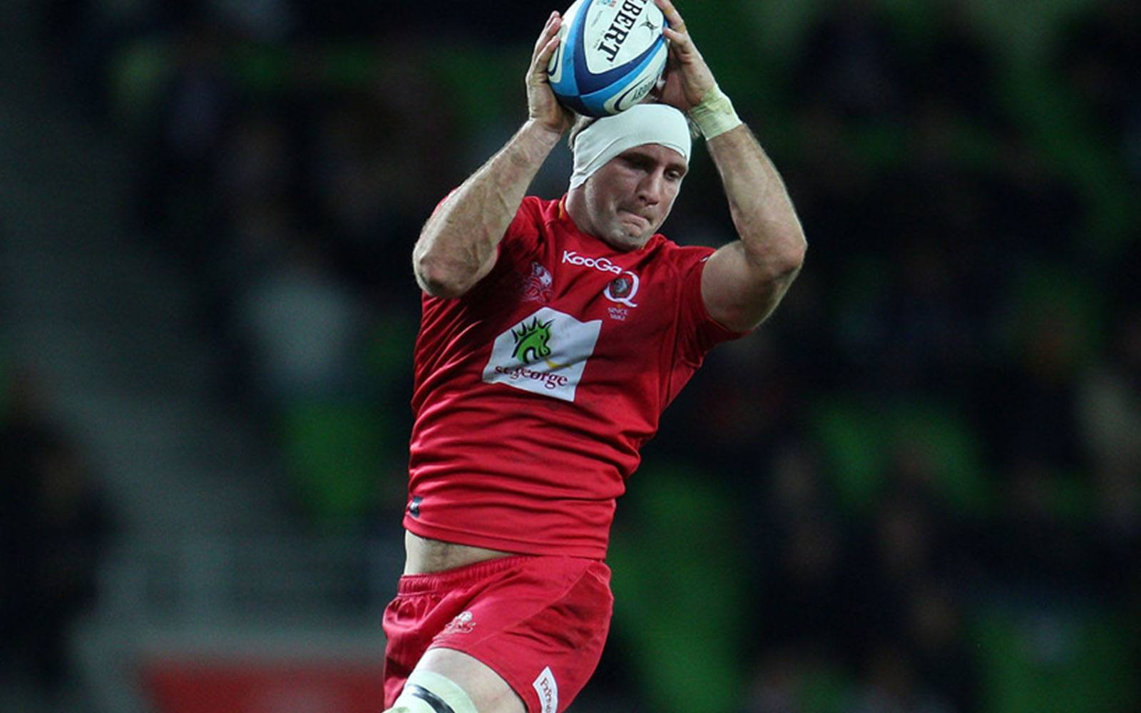 Professional Rugby player, Adam Wallace-Harrison in action with the Queensland Reds