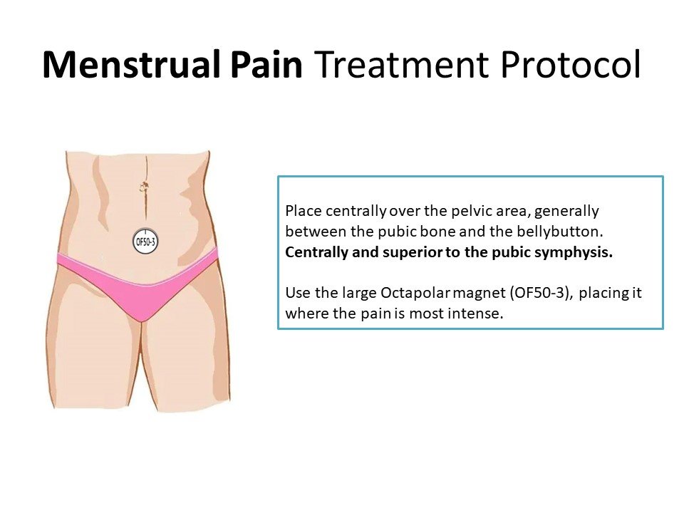 menstrual pain treatment with magnetic field therapy using q magnets devices