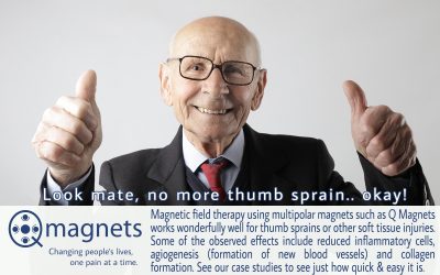 Applying Q Magnets to thumb sprains and other injuries